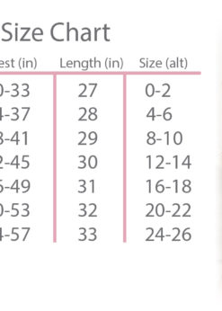 Bella 3001 Size Chart